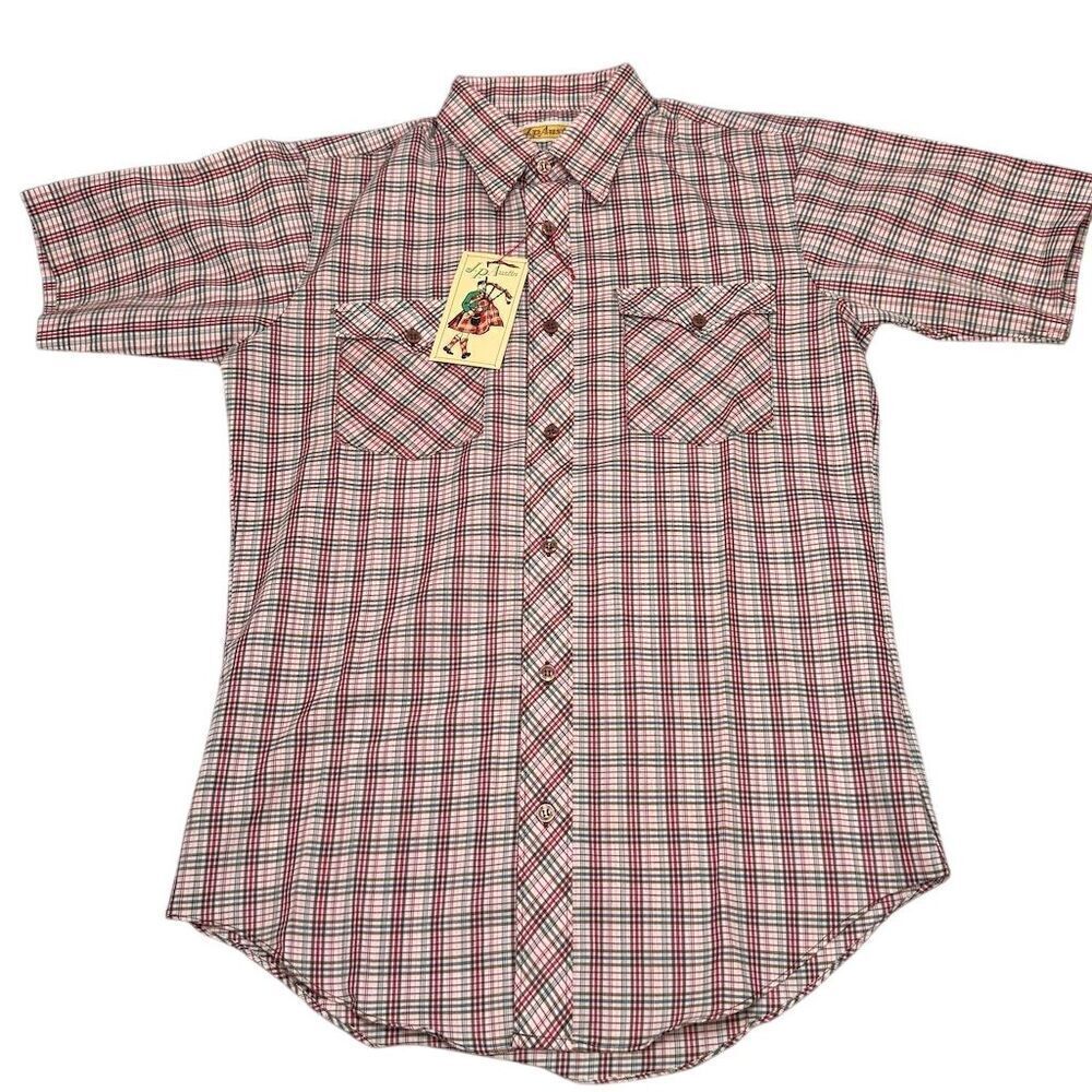 Vintage JP Plaids Boy’s Short Sleeve Plaid Western Shirt Size 16 Multicolor